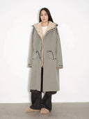 "Winter Institute" Windproof and Warm Drop Shoulder Large Version Long Hooded Detachable Liner Parka