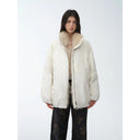 "Warm Dialogue" Two-Tone Fox Fur Collar Detachable 90 Goose down Jacket Mid-Length down Parka