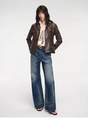 Imported Oil Wax Sheepskin Waist Leather Jacket from New Zealand"Phantom of the Floating Palace"