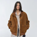 Vintage Imported Suede Sheepskin Leather Ribbed Patchwork Jacket "Spring Whisper"