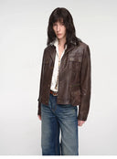 Imported Oil Wax Sheepskin Waist Leather Jacket from New Zealand"Phantom of the Floating Palace"