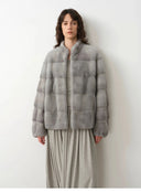 Imported Purple Label Mink Coat Horizontal Ridge Leaning against the Ridge Craft Mink Fur Coat