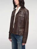 Imported Oil Wax Sheepskin Waist Leather Jacket from New Zealand"Phantom of the Floating Palace"
