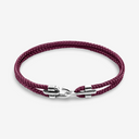 Canterbury Silver and Rope Bracelet - Aubergine Purple