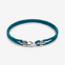 Canterbury Silver and Rope Bracelet - Ocean Blue