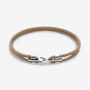 Canterbury Silver and Rope Bracelet - Sand Brown
