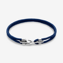 Canterbury Silver and Rope Bracelet - Navy Blue