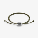 Edward Silver and Rope SKINNY Bracelet - Khaki Green