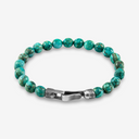 Nachi Silver and Stone Beaded Bracelet - Blue Turquoise