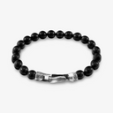 Nachi Silver and Stone Beaded Bracelet - Black Onyx