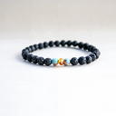 Lava Stone Bracelet with Amber and Turquoise