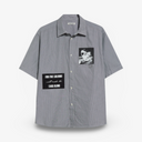 Patchwork Stripe Button-Up Shirt