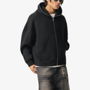 Men's Fleeced Full-Zip Boxy Hoodie