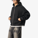 Men's Fleeced Full-Zip Boxy Hoodie