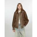 Vintage Brown Aviator Leather Jacket “South City Old Lane”