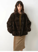 Imported Purple Label Mink Coat Horizontal Ridge Leaning against the Ridge Craft Mink Fur Coat