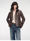 Imported Oil Wax Sheepskin Waist Leather Jacket from New Zealand"Phantom of the Floating Palace"