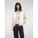 Retro Sheepskin Stand Collar Short Motorcycle Jacket “Caramel Mountain”