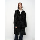"Roman Theater" Sheepskin Fur One-Piece Long round Neck Straight Fur Coat for Women Winter