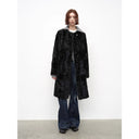 "Roman Theater" Sheepskin Fur One-Piece Long round Neck Straight Fur Coat for Women Winter