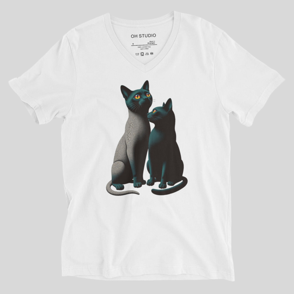 Women's Cats Short Sleeve V-Neck T-Shirt