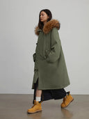 Fireladyfur Women’S Hooded down Parka Cold Weather“Manchester City Old Story”
