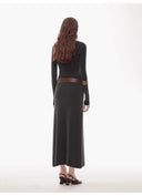 "Kalle Morning" Fashionable Fermented Washed Distressed Raw Edge V-Neck Waist Dress for Women