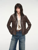 Imported Oil Wax Sheepskin Waist Leather Jacket from New Zealand"Phantom of the Floating Palace"