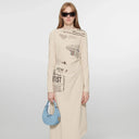 "Style in the City" Original Printed One-Shoulder Bias-Cut Dress Women'S Pleated Waist Slimming Long Dress Spring