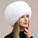 Fox Fur Hat Warm Earmuffs