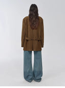 Vintage Suede/Waxy Goatskin Leather Mid-Length Suit Jacket "Bavaria"