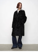 "Roman Theater" Sheepskin Fur One-Piece Long round Neck Straight Fur Coat for Women Winter