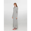 "Spring Muse" Merino Wool / Exquisite Polo Collar Waist-Cinching Knit A-Line Dress for Women