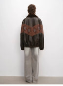 "Jumping City" Imported Suede Sheep Leather Sheep Curl Lapel White Goose down Parka