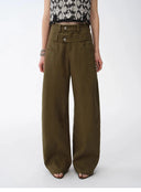 Old Money Style Linen Cut Scimitar Pants"Weiss Love Letter"