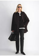 "Diamond Texture" Splicing Lapel 90 White Goose down Barn Jacket down Jacket Women
