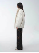"Warm Dialogue" Two-Tone Fox Fur Collar Detachable 90 Goose down Jacket Mid-Length down Parka