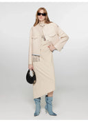 "Style in the City" Original Printed One-Shoulder Bias-Cut Dress Women'S Pleated Waist Slimming Long Dress Spring
