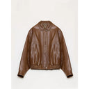 Imported Waxed Sheep Leather Retro Work Jacket Coat for Women "Fashionable Luke"