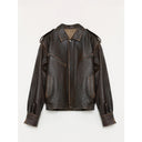 "Barn Feelings" Vintage Distressed Vegetable Tanned Sheepskin Sleeves Removable Two-Way Genuine Leather Jacket