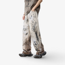 Men's Graffiti Print Wide Leg Jeans