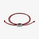 Edward Silver and Rope SKINNY Bracelet - Burgundy Red