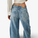 We the Free Good Luck Mid Rise Barrel Leg Jeans