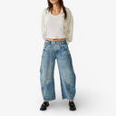 We the Free Good Luck Mid Rise Barrel Leg Jeans