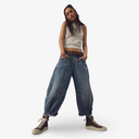 We the Free Good Luck Mid Rise Barrel Leg Jeans