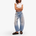 We the Free Good Luck Mid Rise Barrel Leg Jeans