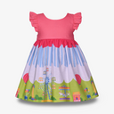Carnival Scene Border Print Dress & Bloomers