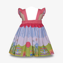 Carnival Scene Border Print Dress & Bloomers