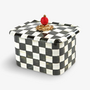 Courtly Check Enameled Steel Recipe Box