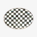 Courtly Check Medium Enameled Steel Oval Platter